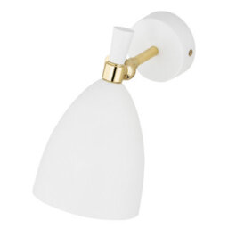 Luminosa Lighting Luminosa Charlotte Dome Wall Lamp White Structure, Brass Elements - thumbnail 3