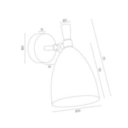 Luminosa Lighting Luminosa Charlotte Dome Wall Lamp White Structure, Brass Elements - thumbnail 4
