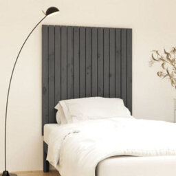 Berkfield Wall Headboard Grey 95.5X3X110 Cm Solid Wood Pine - thumbnail 1