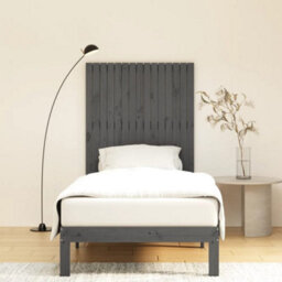 Berkfield Wall Headboard Grey 95.5X3X110 Cm Solid Wood Pine - thumbnail 3