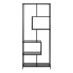Wyld Haus El Paso Tall Black Metal Bookcase With 5 Ash Shelves - thumbnail 4