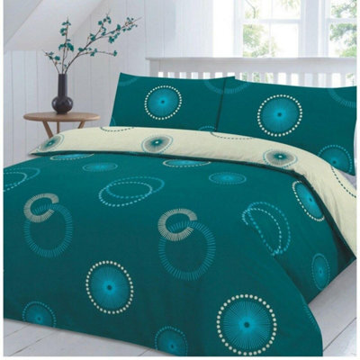 Homes & Linen Eden Circles Printed Duvet Quilt Cover Bedding Set