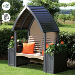 AFK Wooden Garden Arbour 'cottage' In Charcoal And Nutmeg - thumbnail 3