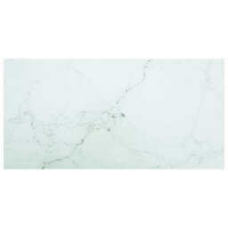 Berkfield Table Top White 100X50 Cm 6mm Tempered Glass With Marble Design - thumbnail 1