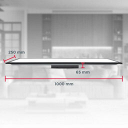 B.k.licht Black Led Ceiling Light Slim Panel Lamp Dimmable Cct Remote Office Hallway 24W 2600Lm 1000X250X65mm - thumbnail 5