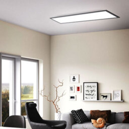 B.k.licht Black Led Ceiling Light Slim Panel Lamp Dimmable Cct Remote Office Hallway 24W 2600Lm 1000X250X65mm - thumbnail 4