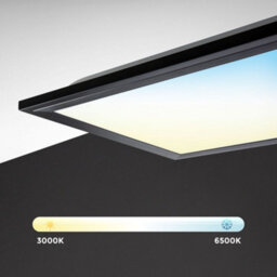 B.k.licht Black Led Ceiling Light Slim Panel Lamp Dimmable Cct Remote Office Hallway 24W 2600Lm 1000X250X65mm - thumbnail 3