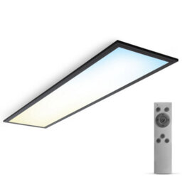 B.k.licht Black Led Ceiling Light Slim Panel Lamp Dimmable Cct Remote Office Hallway 24W 2600Lm 1000X250X65mm - thumbnail 1