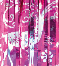 Netagon Shimmer Tinsel Curtain Reindeer Christmas Tree Design 3M X 1M Pink - thumbnail 8