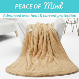 Cozy Nights Cozy Night Electric Heated Throw Blanket - 9 Heat Settings & 9 Timer Settings Machine Washable - Luxurious Sherpa Fleece Sand - thumbnail 7