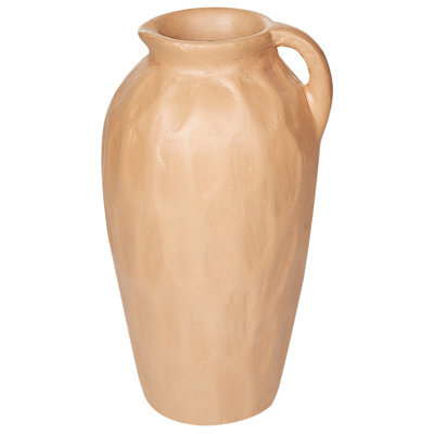 Beliani Decorative Vase Taiping Ceramic 46 Cm Dark Beige - image 1