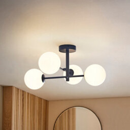 Valuelights Darla Navy 4 Way Frosted Globe Bathroom Ceiling Light - thumbnail 1
