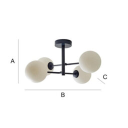 Valuelights Darla Navy 4 Way Frosted Globe Bathroom Ceiling Light - thumbnail 7