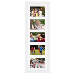 AK Frames 26X8 White Modern Multi Photo Frame With White Mount - Holds 5 Apertures (5X) 6X4 Photos - thumbnail 1