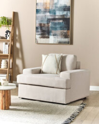 Beliani Armchair Alla Fabric Light Beige - thumbnail 2