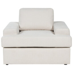 Beliani Armchair Alla Fabric Light Beige - thumbnail 4