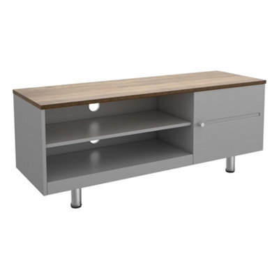 "AVF Whitesands 1.2M Tv Stand. For Tvs Up To 60"" - Satin Grey & Wood" - image 1