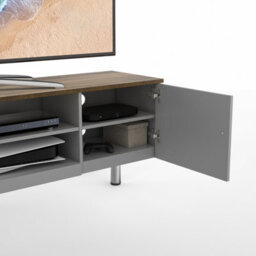 "AVF Whitesands 1.2M Tv Stand. For Tvs Up To 60"" - Satin Grey & Wood" - thumbnail 3