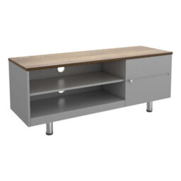 "AVF Whitesands 1.2M Tv Stand. For Tvs Up To 60"" - Satin Grey & Wood" - thumbnail 1