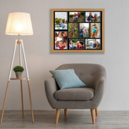 AK Frames 20X16 Oak Sleek Multi Photo Frame With Black Mount - Holds 9 Apertures (2X) 7X5, (7X) 6X4 Photos - thumbnail 3