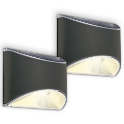 Briloner Led Solar Outdoor Wall Light Black 10Cm 3000K Ip44 - image 1