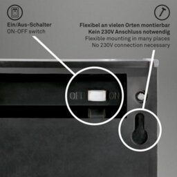 Briloner Led Solar Outdoor Wall Light Black 10Cm 3000K Ip44 - thumbnail 4