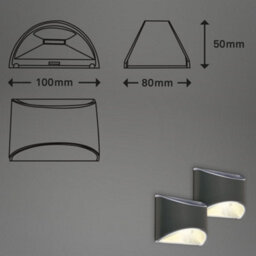 Briloner Led Solar Outdoor Wall Light Black 10Cm 3000K Ip44 - thumbnail 7