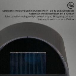 Briloner Led Solar Outdoor Wall Light Black 10Cm 3000K Ip44 - thumbnail 3
