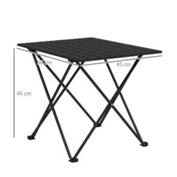 Outsunny Folding Camping Table For Outdoor Camping, Picnic, Hiking, Black - thumbnail 3