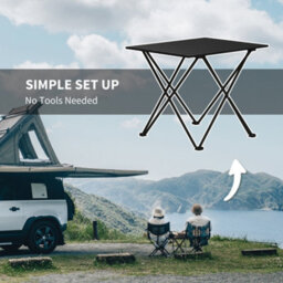 Outsunny Folding Camping Table For Outdoor Camping, Picnic, Hiking, Black - thumbnail 6
