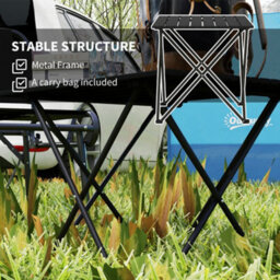 Outsunny Folding Camping Table For Outdoor Camping, Picnic, Hiking, Black - thumbnail 5