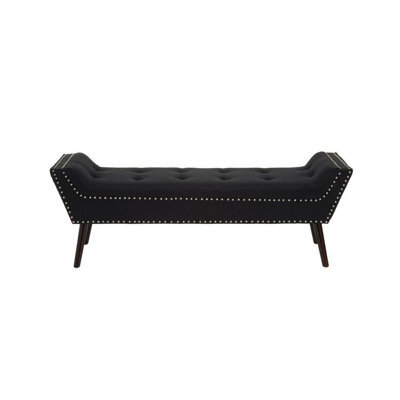 Buttercup Farm Alea Bench - Wood/textile - L46 X W161 X H55 Cm - Black - image 1
