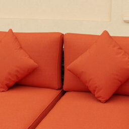 Outsunny 8 Pieces Patio Rattan Sofa Set Outdoor Garden Furniture Set Orange - thumbnail 8