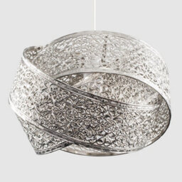 Valuelights Hacienda Silver Ceiling Shade And Bulb (D)30Cm - thumbnail 4