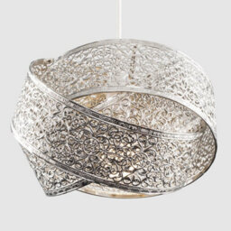 Valuelights Hacienda Silver Ceiling Shade And Bulb (D)30Cm - thumbnail 2