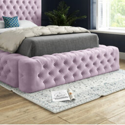 Grand Milan Pleated Upholstery Bed Frame - Pink - thumbnail 3
