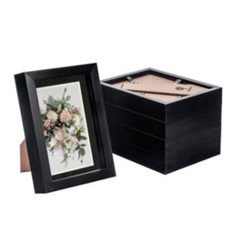 "Nicola Spring 5 X 7"" Photo Frames - Black/black Mount - 3D Picture Frame Box Portrait Display Case (20 X 15.5Cm) Set Of 5" - thumbnail 1
