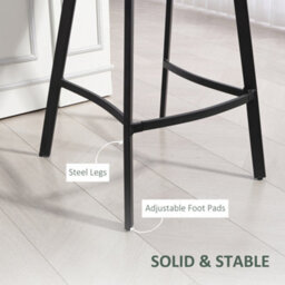 Homcom Bar Stools Set Of 2, Bar Chairs With Back And Steel Legs, Green - thumbnail 6