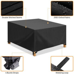 115X115X70Cm Heavy Duty Waterproof Garden Patio Furniture Cover For Rattan Table - thumbnail 3