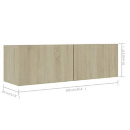 Berkfield 6 Piece Tv Cabinet Set Sonoma Oak Engineered Wood - thumbnail 7