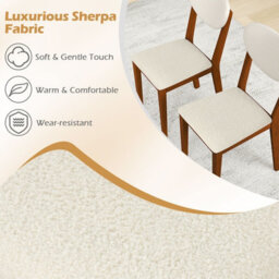Gainoom Sherpa Dining Chairs Set Of 2 Armless Accent Side Chairs W/ Rubber Wood Legs - thumbnail 6