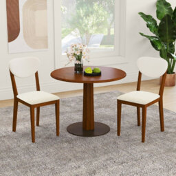 Gainoom Sherpa Dining Chairs Set Of 2 Armless Accent Side Chairs W/ Rubber Wood Legs - thumbnail 3