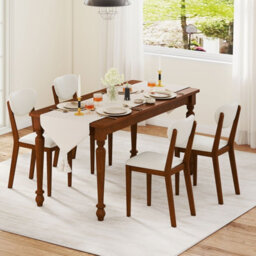 Gainoom Sherpa Dining Chairs Set Of 2 Armless Accent Side Chairs W/ Rubber Wood Legs - thumbnail 4