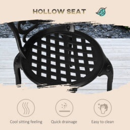 Outsunny 3 Piece Patio Bistro Set Outdoor Table Set With Umbrella Hole Black - thumbnail 6
