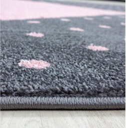 Bravich Pink & Grey Heart Circle Kids Rug - Bambi - 120Cm - thumbnail 2