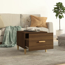 Berkfield Coffee Table Brown Oak 50X50X40 Cm Engineered Wood - thumbnail 3