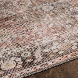 Livabliss Colin-Washable Brown Orange Grey Traditionnal Vintage Boho Living Dining Rug 160 X 220 Cm Easy Care, Non Shedding - thumbnail 3