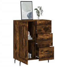 Berkfield Modern Sideboard Smoked Oak 69.5X34X90 Cm Engineered Wood - thumbnail 4