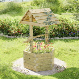 Outdoorgardens Wooden Wishing Well Decorative Planter - thumbnail 4