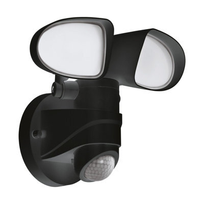 Ip44 Outdoor Wall Light With Pir Sensor - 6W Led In Black Plastic - image 1